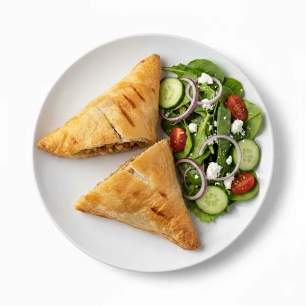 Mediterranean Chicken Pastilla Puff With House Salad